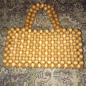 Anthropology Wood Beaded Handbag